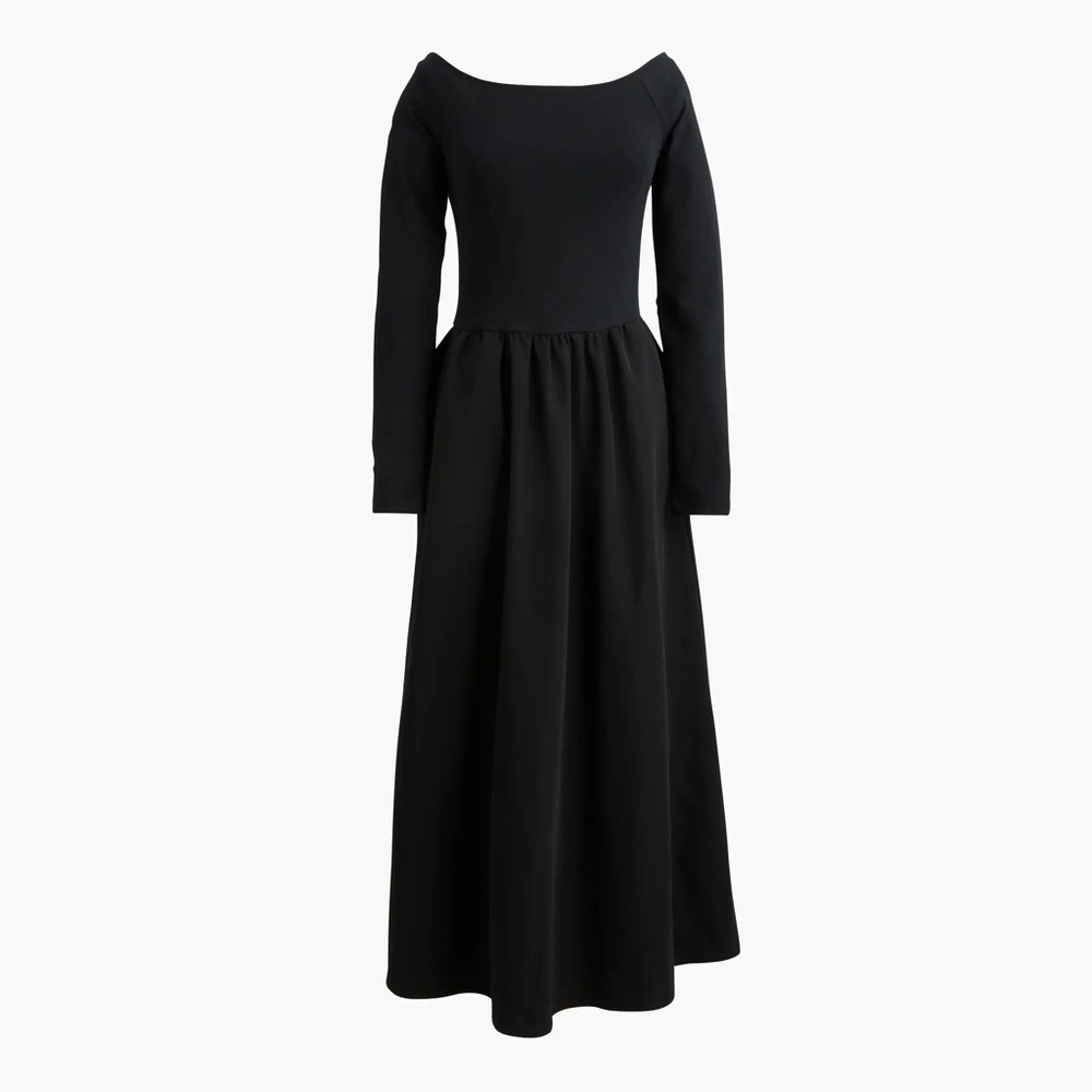 NWT! J Crew Factory - Off-the-Shoulder Knit Mixy Dress - Black - Size Large